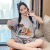 2026 New Summer Girls' Ultra-Thin Modal Pajamas Set: Short Sleeve Airy Comfort Suit for Medium and Large Kids