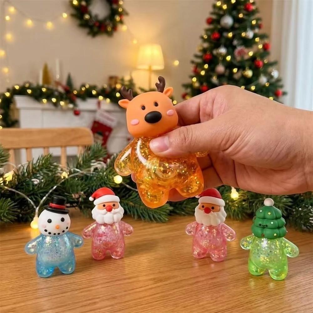 Soft Squeeze Toy Glitter Stress Relief Toy Fun Christmas Fidget Toy Christmas Gift
