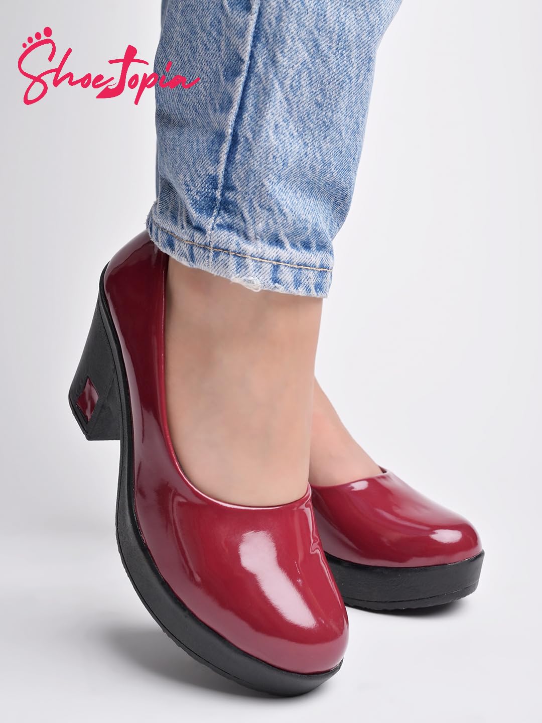 Shoetopia Solid Cherry Pumps For Women & Girls-Eu38 5 UK