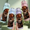 1PC Leopard Big Cat Portrait 750ml Color Plastic Sports Water Bottle Leakproof Flip Straw Lid Suitable for Sports Office Home Use