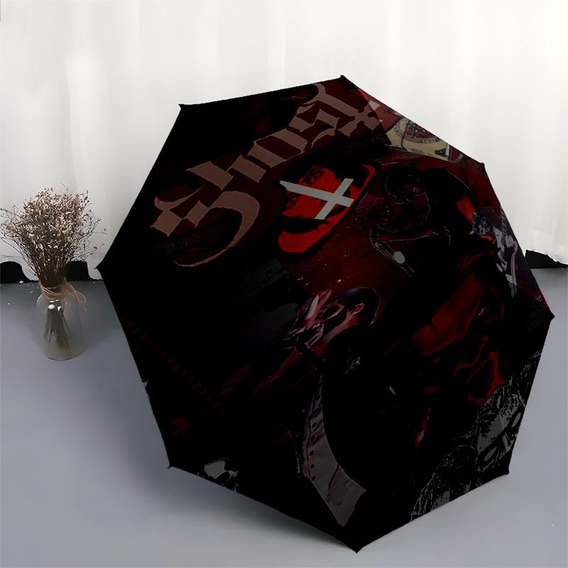 1pc Ghost___The_Devil's_Playground Automatic Open, Windproof, Compact Travel Umbrella, Gift for Birthday, Christmas, Business 93016