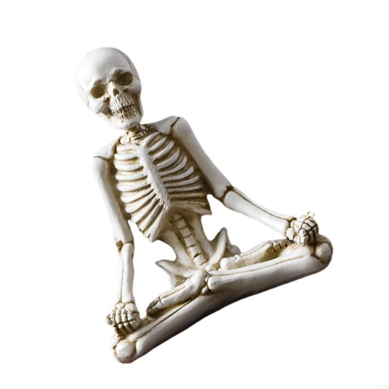 62KD Yogas Skull Figure Decoration Halloweens Decoration Commemorative Gift Holiday Atmospheres Resins Ornaments Crafts Home