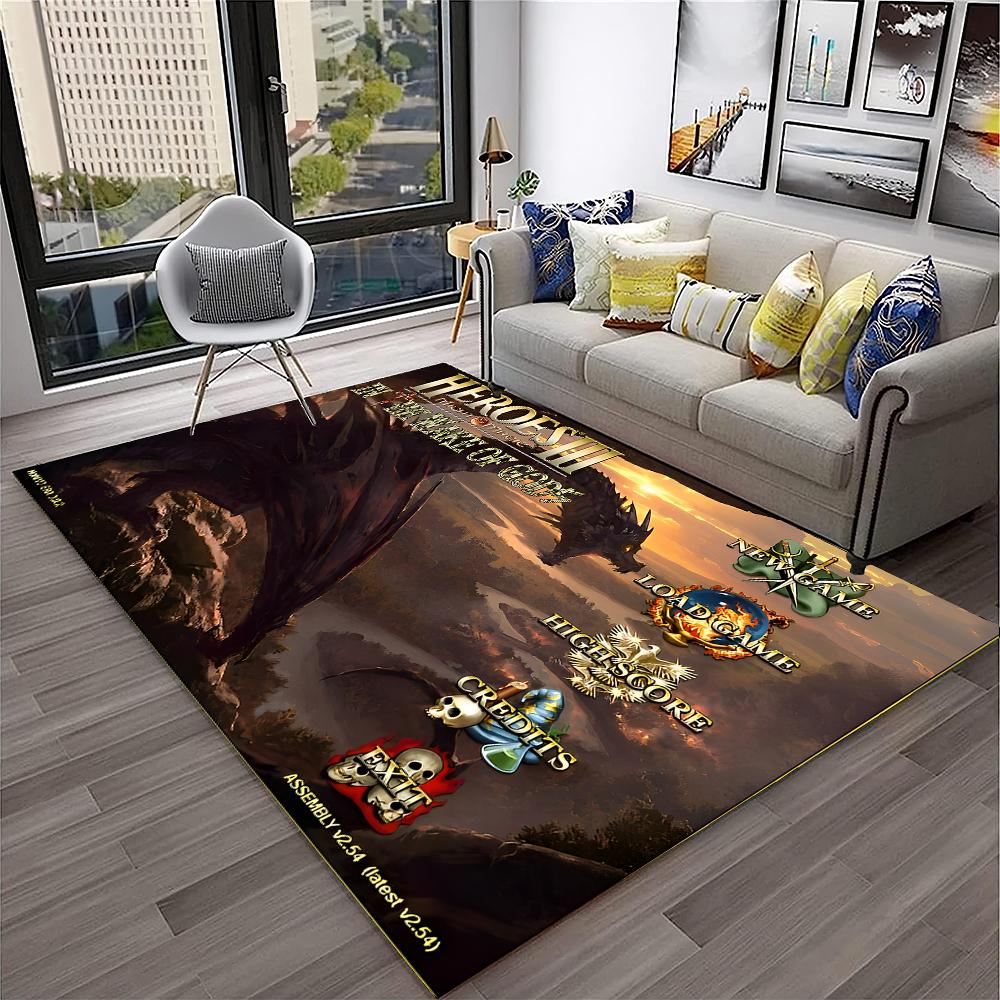 Retro Game Heroes of Might and Magic Carpet Rug for Home Living Room Bedroom Sofa Doormat Decor,kids Area Rug Non-slip Floor Mat