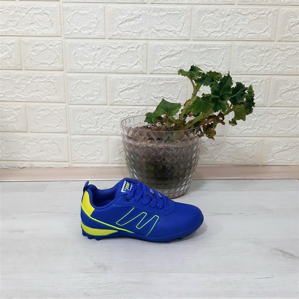 Jump 29143 Saks Blue-Yellow Boys Astroturf Football Shoes