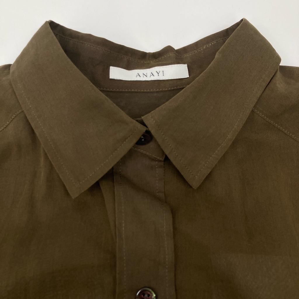 ANAYI [10211714340] Cotton Sheer Shirt Dress 36 BrownUsed