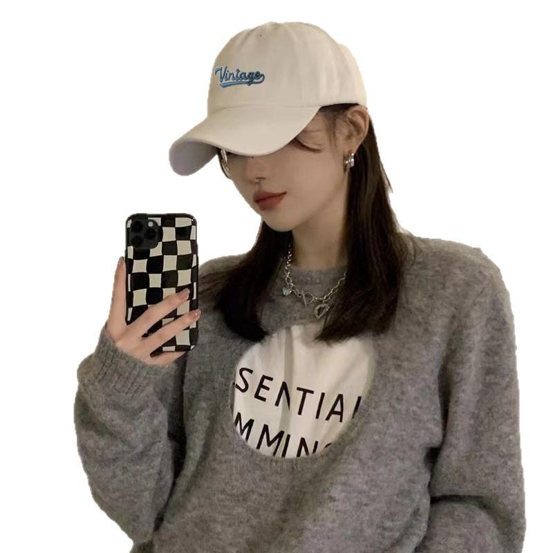 Autumn And Winter Trend American Embroidery Baseball Cap Children Casual Versatile Face Small Sunshade Sun Protection Cap Men
