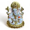 Lord Ganesha Idol for Home & Car Dashboard | 4 Inch Handmade Marble Dust Ganpati Murti for Temple Pooja, Diwali Decoration & Gift