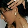 Chic Rhombus Metal Earrings with S925 Silver Studs