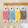 Fish-Shaped Hand Towel Super Absorbent Microfiber Towel Lint-Free Cute Towel with Hanging Loop for Bathroom And Kitchen