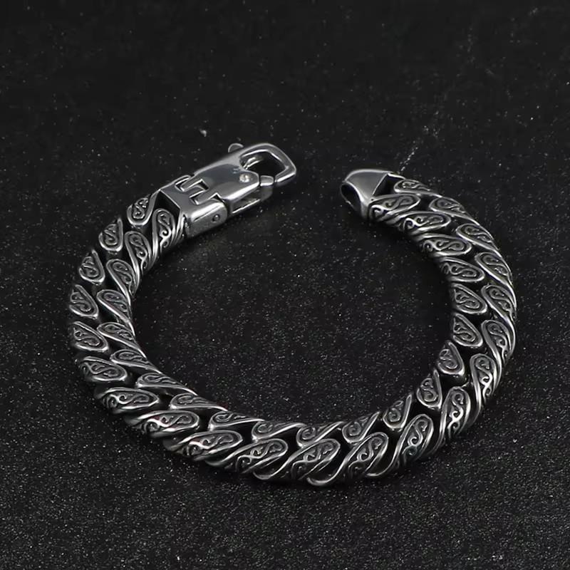 Wielorozmiarowa Vintage Męska Bransoletka Łańcuchowa Cuban Link Punkowa Stal Nierdzewna Męska Opaska na Nadgarstek Bransoletki Bangle Biżuteria Wikingowska