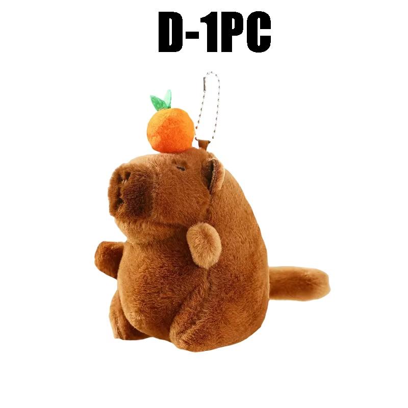 Kapuibala Plush Keychain Adorable Bubble Blowing Tail Wagging Capybara Plushie Perfect for Backpacks Keys Cute Animal Toy