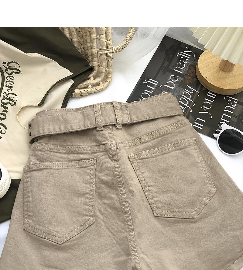 Korean Style High-Waisted A-Line Denim Skirt Pants with Belt for Women - Summer 2025 Collection