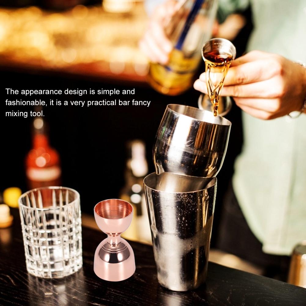 Doppelendiger Bar-Jigger aus Edelstahl Wein Cocktail Bar Messbecher Zubehör 30/60ml Roségold