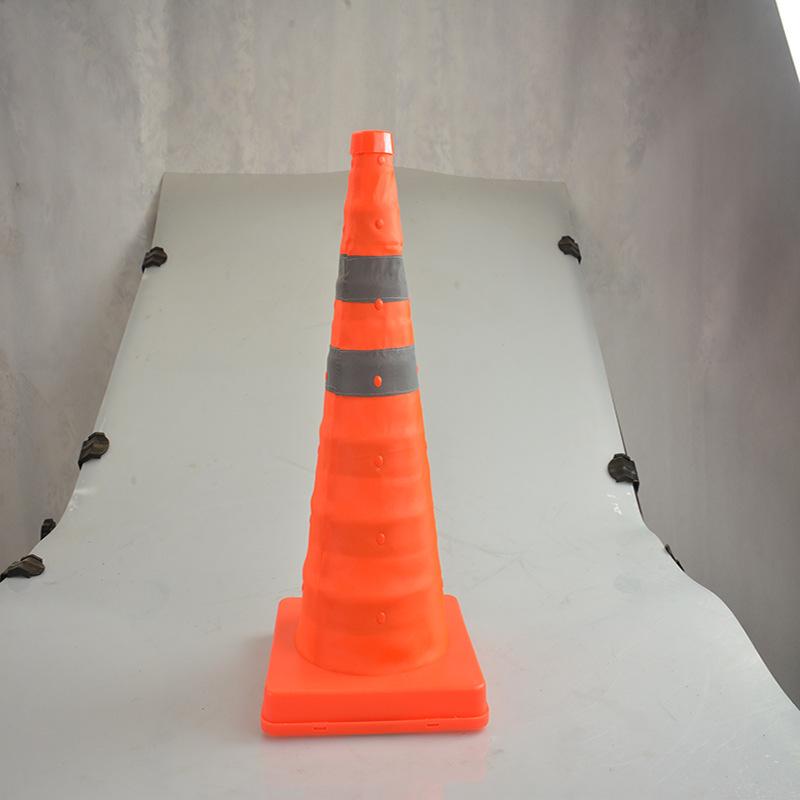 Telescopic Folding Traffic Cone: Lightweight, Strong, Reflective Safety Barrier