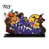Indoor Autumn Seasonal Decor Halloween Tabletop Signs, Pumpkin Ghost Gnome Wood Centerpiece Blocks, Spooky Decorative Crafts for Fall Party