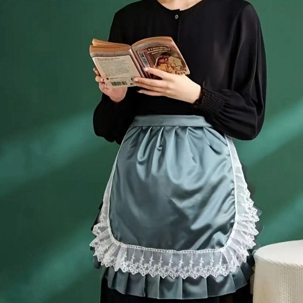 

Водонепроницаемый полиэстеровый фартук с оборками и кружевной отделкой, нагрудник для готовки, идеальный кухонный фартук для женщин