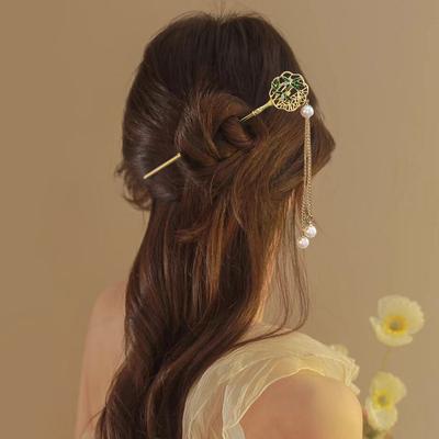 Vintage Chinese Style Hanfu Hair Stick Women Metal Tassel Hair Fork Hair Chopsticks Hairpin Woman Jewelry Hair Clip Accessories