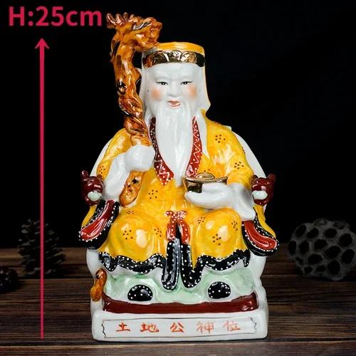 Jixiang Feng Shui Buddha Ceramic Land Lord Earth Goddess 6-42-inch Land Lord Earth Buddha Craft Ornament