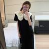 Summer 2026 Floral Doll Collar Maternity Dress with Loose Fit and Straight Leg Design
