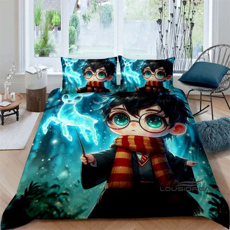 HD Image H — Harry Potter Bedding Set: 3D-Printed Cartoon Duvet Cover — Soft, Comfortable