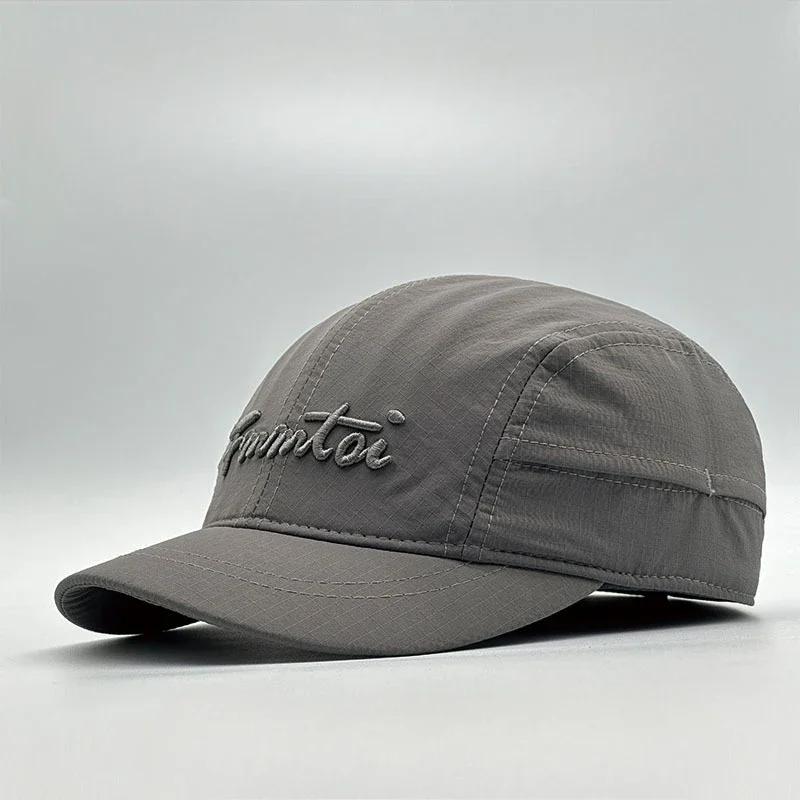 Big Size 62cm Short Brim Quick Drying Baseball Caps New Embroidered Letter Breathable Sun Hat Men Outdoor Fishing Snapback Cap