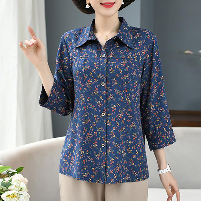 Elegant Women Tops Summer Plus Size Casual Long Sleeve Shirts