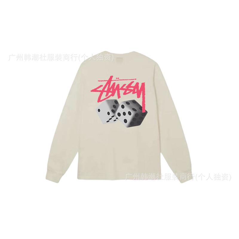 3. Cross-border Stuart long-sleeved printed t-shirt American trendy cylindrical cloth casual loose men and women the same style