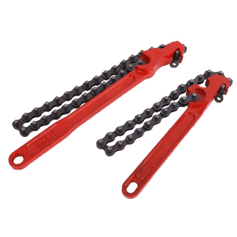 Těžký ráčnový řetězový klíč Reverzibilní nástroj na olejové filtry Nástroje pro potrubní armatury Pasují Kleště řetězového klíče na olejové filtry