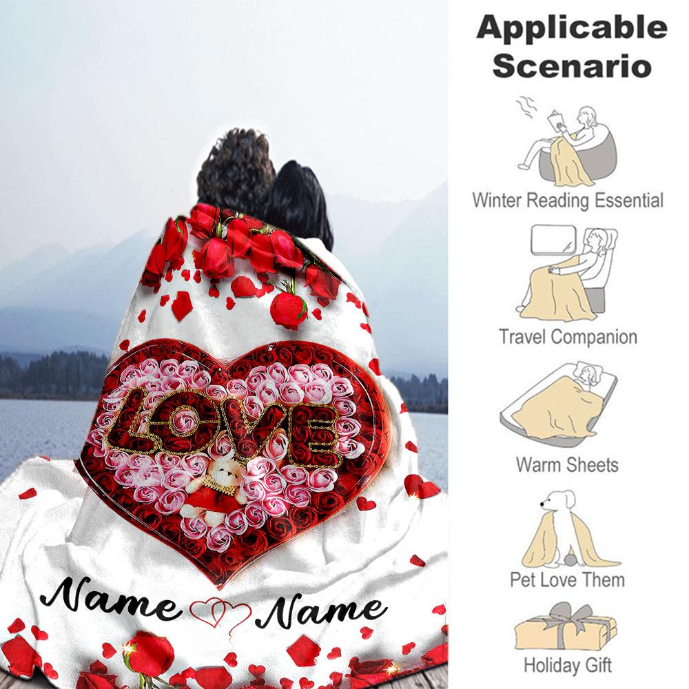 Love Customize Text Blanket Throw Customizable Blanket Warmthful Decor Great for Picnics Couch Livingroom Office Chair Four Seasons Multipurpose