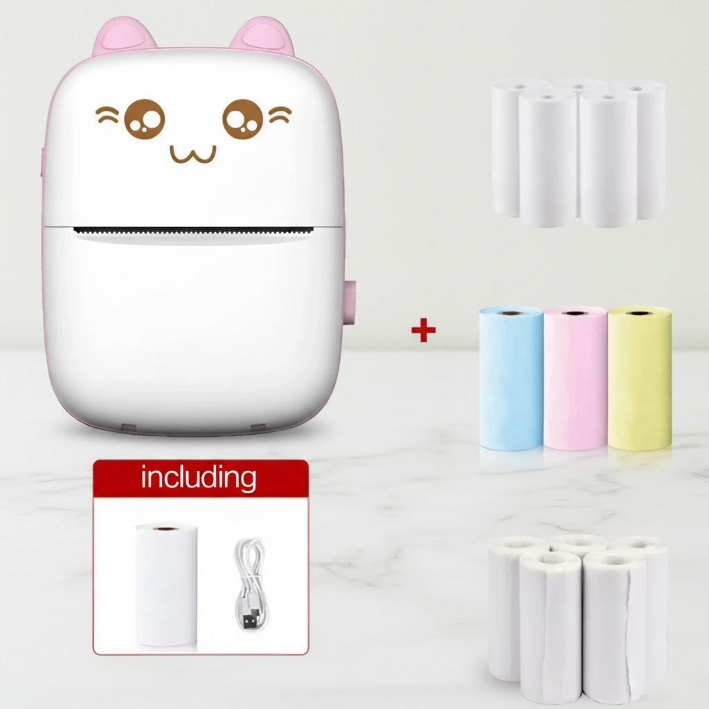 STONEGO Bluetooth Thermal Printer 3 Styles Photo Label Memo Printer High Resolution 205 DPI No Ink Needed