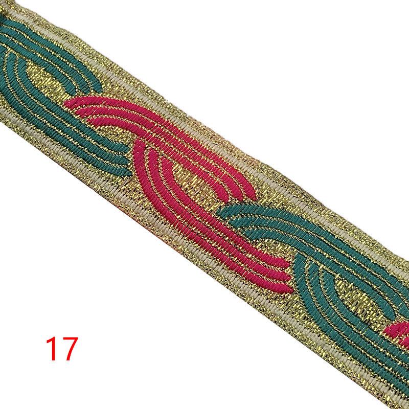 Diy handgefertigte Materialien 1 Streifen 7 Meter 2,5 cm Stickerei Ethnische Spitze Computer Jacquard Vorhang Heimtextilien Kleidung Spitzenzubehör