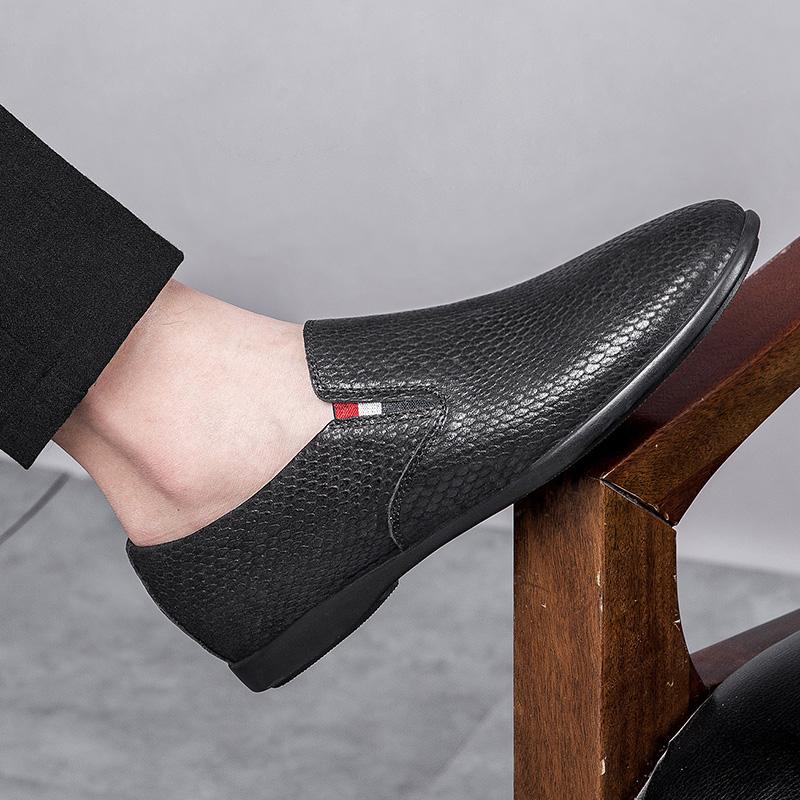 Genuine Leather Fashion Men'S Shoes Newest Luxury Business Formal Oxfords All-Match Casual Shoes Men Black Loafers Man Slip On Shoe