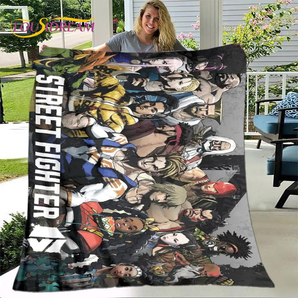 Street Fighter Retro Game  Gamer Soft Plush Blanket,Flannel Blanket Throw Blanket for Living Room Bedroom Bed Sofa Picnic Cover