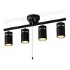 Iris Ohyama CE4LA-22SS-MB Matte Black LED Ceiling Light, 4 Lights