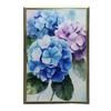 Hortensienblüten in Pastellfarben Hortensienblüten in Pastellfarben, 70X100 cm, Holzrahmen Dunkelbraun, Mattes Papier 230 g/m²