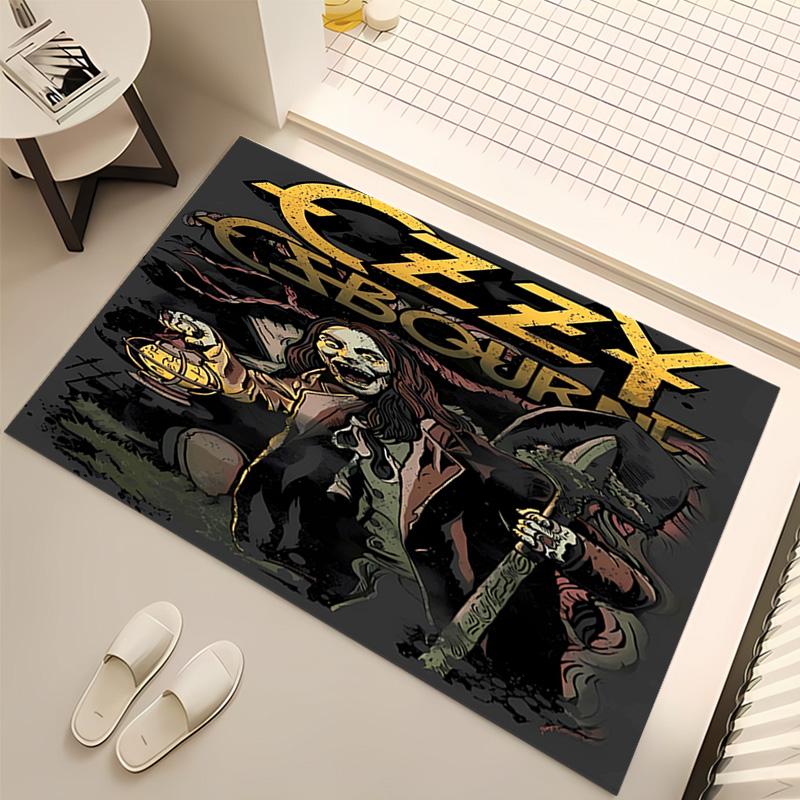 1pc Ozzy Madman Print Area Rug - Soft, Washable Non-Slip Indoor Mat, Living Room, Home Office Decorative Rug,Office Decorative