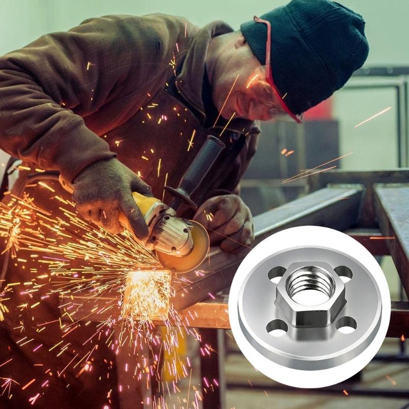 10pcs High Strength Alloy Grinder Flanges For 100mm Angled Grinders Rustproof Multiple Size Universal With Hex Nut Design