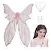 Magical Mermaid Fairy Wings Headpiece With Stickers Angel Wings Colorful Elf Cosplay Wing for Women Girls