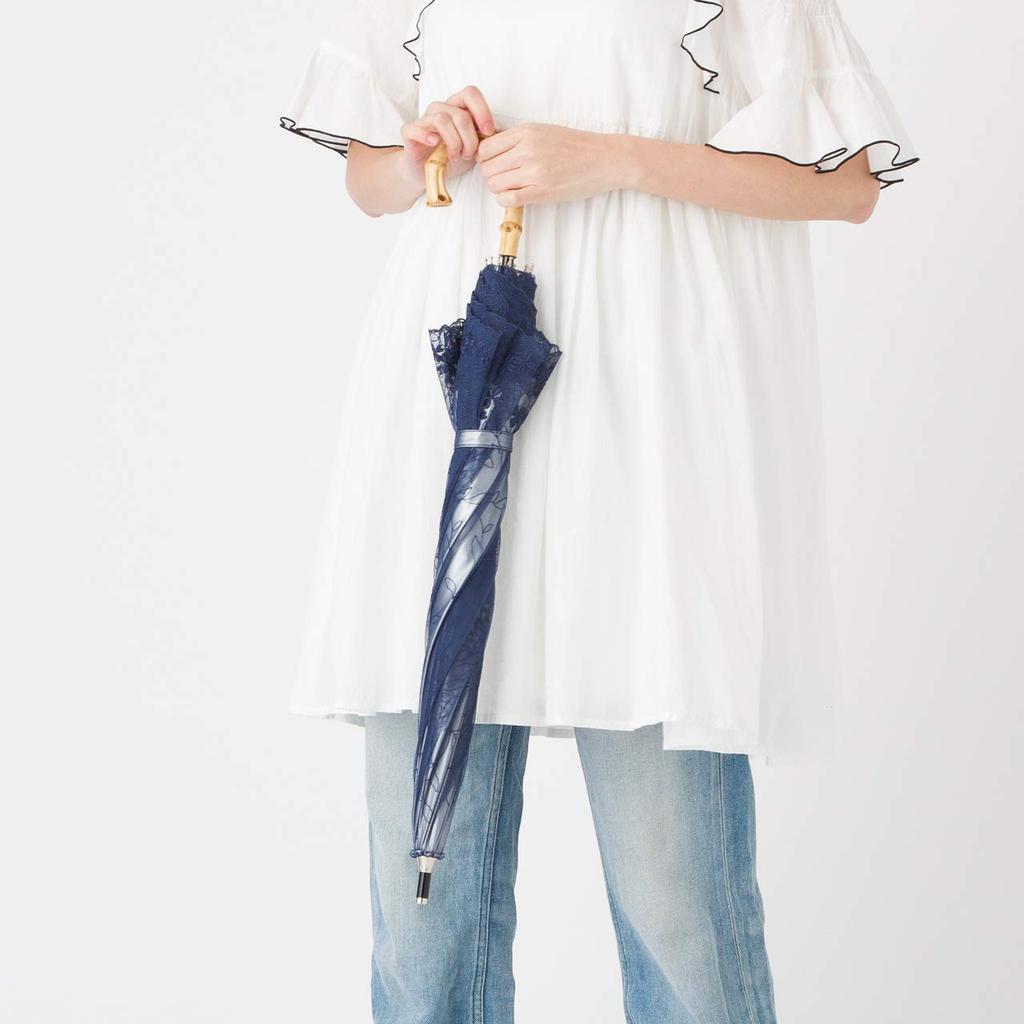 Lieben UV Light Compact Long Cooling Umbrella Parasol, Protection, Blocking, Umbrella, Lace, [LIEBEN-1446] (Navy)