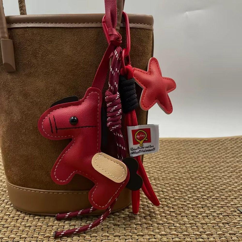 PU Leather Leather Pony Bag Charm Vintage Style Horse Bag Pendant Backpack Decoration