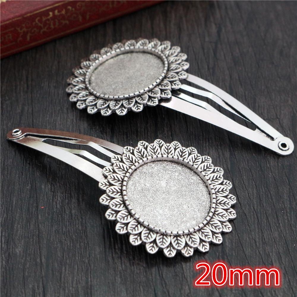 5pcs 20mm 18mm 18x25mm Inner Size Round/Oval Copper Material Hairpin Hair Clips Hairpin Base Setting Cabochon Cameo 