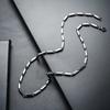Titanium Steel Bamboo-shaped Diamond Necklace for Men, Trendy and Versatile Collarbone Chain for Women, Simple and Unique, High-end Niche Jewelry