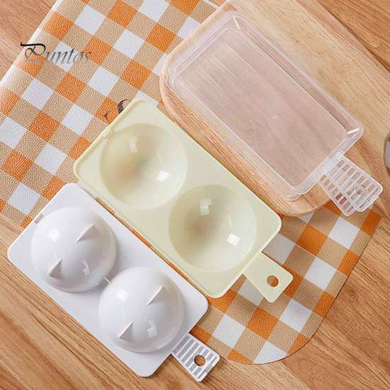 Heat Resistant Egg Cookware Dual-Cavity Microwave Poacher, Cooker Steamer with Lid Fast Breakfast Cooking Tool Handle, Nonstick Poaching Maker,