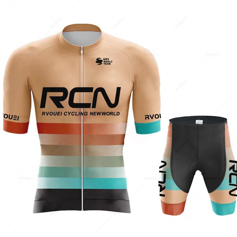 

2025 Rcn Team Cycling Jersey Set Man Summer Cycling Clothing Short Sleeve Ropa Maillot Ciclismo Outdoor Riding Bike Uniform 5XL