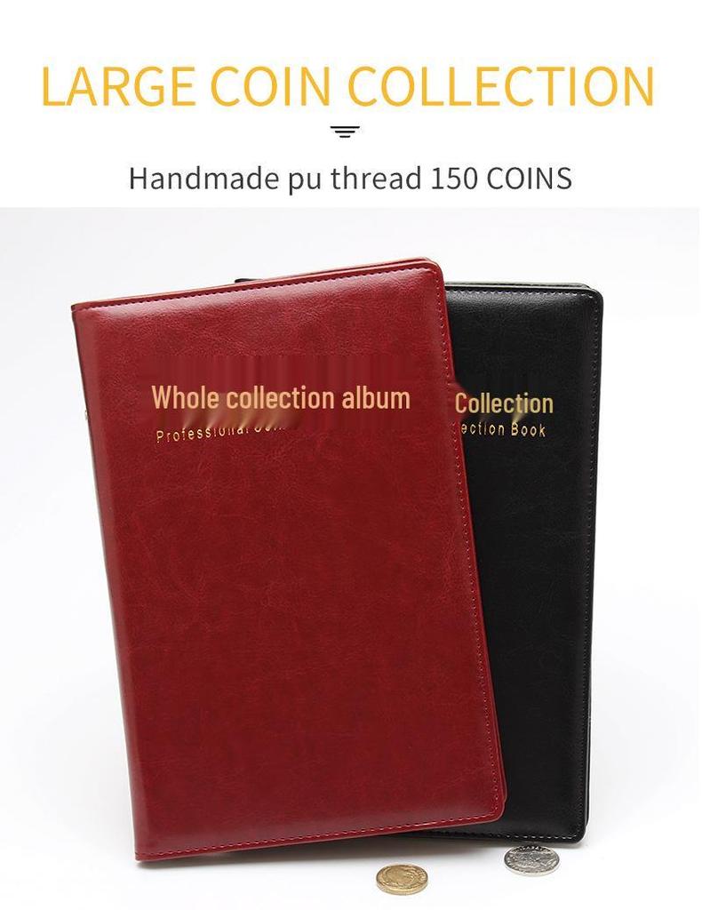 PU Leather Large Coin Album - 150 Slots for Ancient Coins, Silver Dollars, and Commemorative Coins.