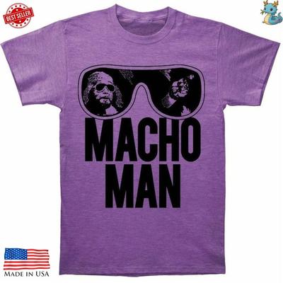 Macho Man Randy Savage T Shirt Vintage Wrestling Purple Graphic Tee Reprint Unisex T-Shirt