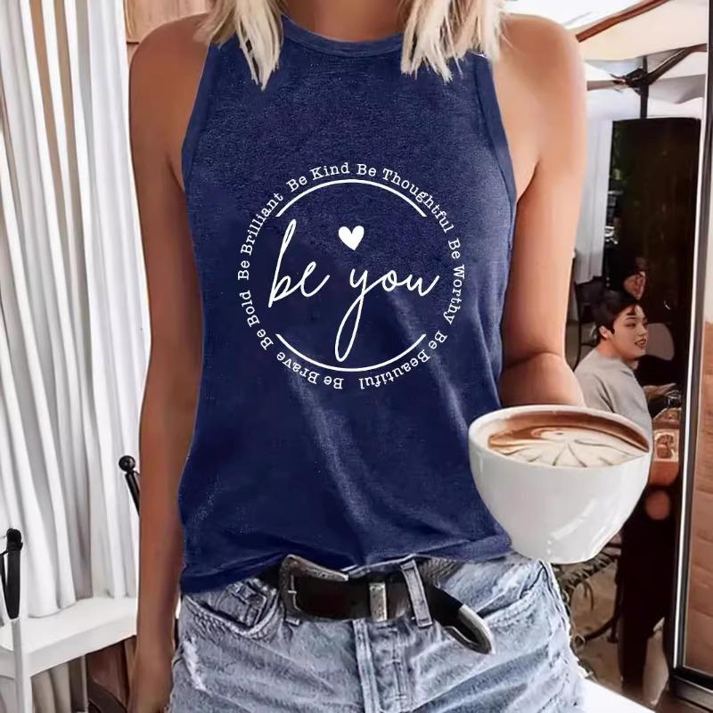 

Printed Sleeveless Top T-shirt Round-neck Pullover Vest S темно-красного