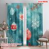 2pcs,2D Plane Printing Pattern Curtains Snowman and Christmas Gifts Durable 100% Polyester Fabric (without Rod) Gifts Use for