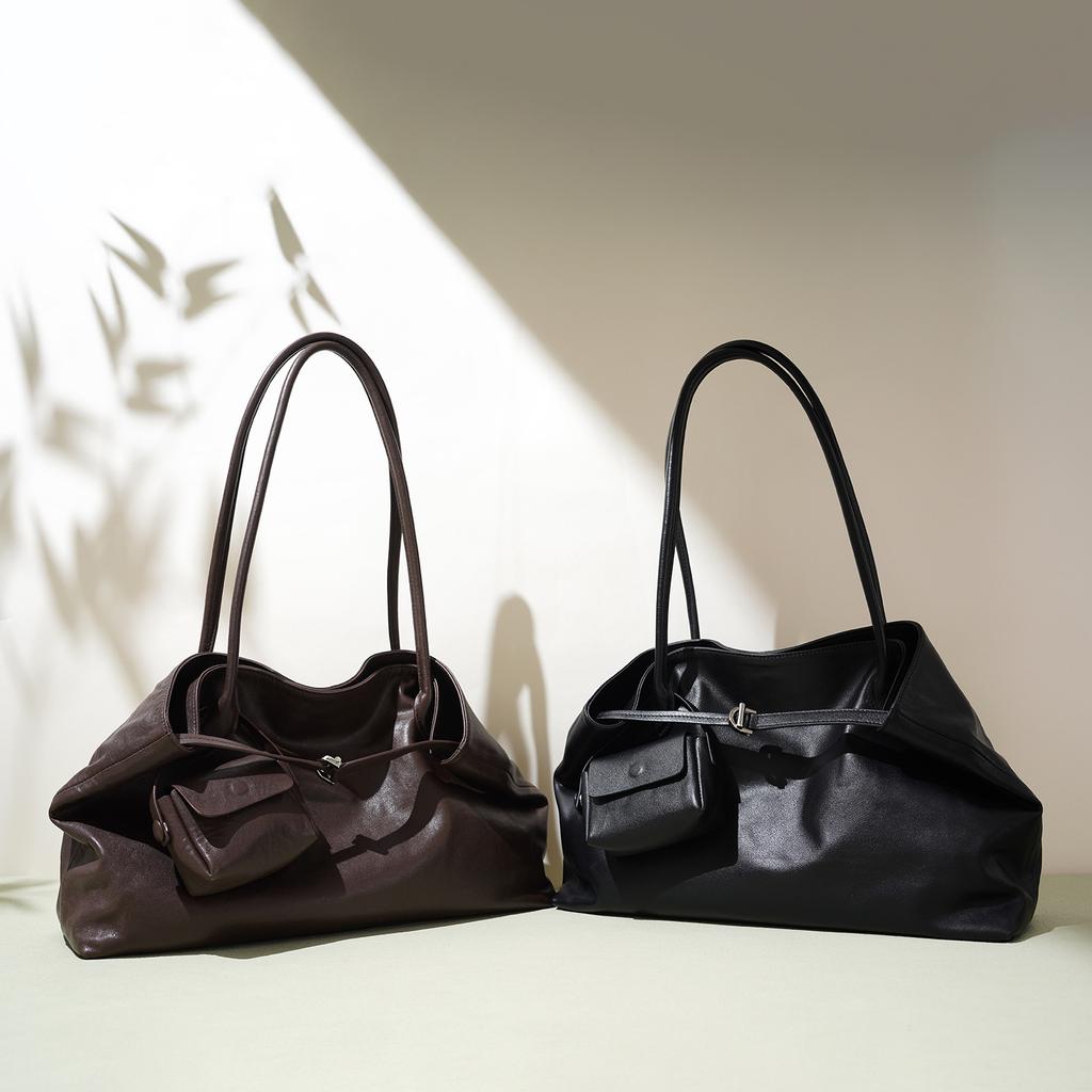 New Trendy Fashion Single-shoulder Women's Bag Design, Genuine Leather Large-capacity Commuter Bag, Casual Tote Bag