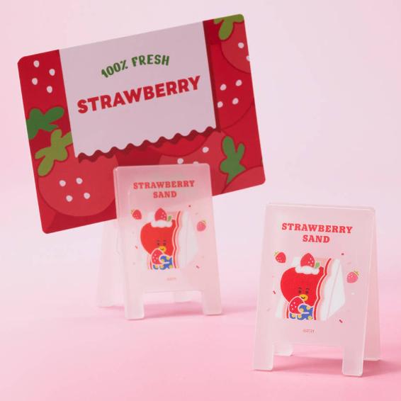 BT21 Zufälliger Acryl-Multi-Clip Erdbeer-Party-Version